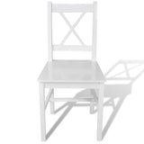 Vidaxl eetkamerstoelen 2 st grenenhout wit
