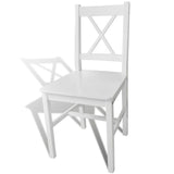 Vidaxl eetkamerstoelen 2 st grenenhout wit