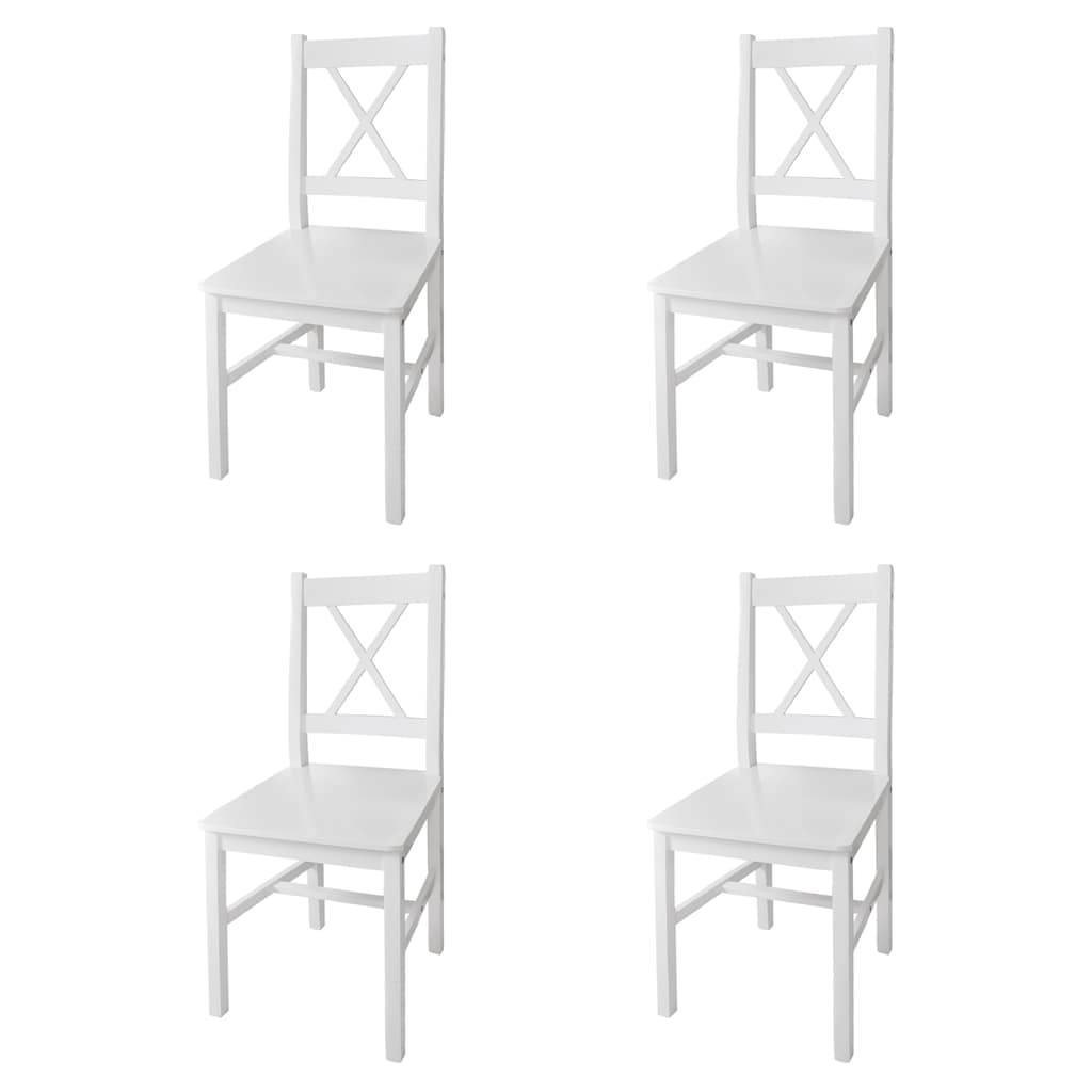 Vidaxl eetkamerstoelen 4 st grenenhout wit