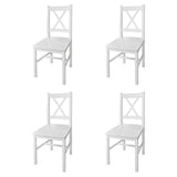 Vidaxl eetkamerstoelen 4 st grenenhout wit