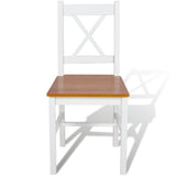 Vidaxl eetkamerstoelen 4 st grenenhout wit