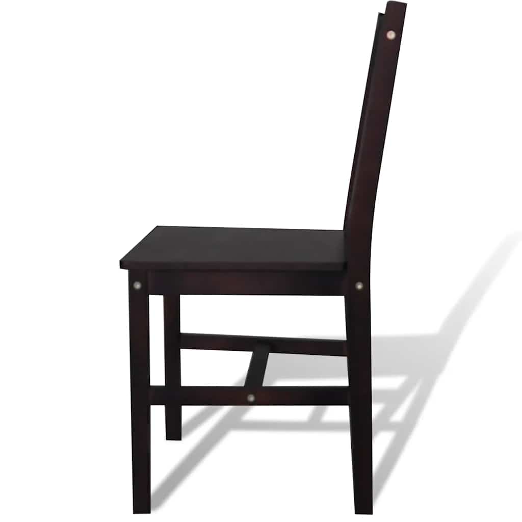 Vidaxl eetkamerstoelen 2 st grenenhout donkerbruin