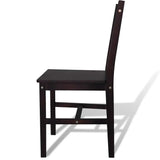 Vidaxl eetkamerstoelen 2 st grenenhout donkerbruin