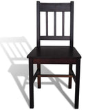 Vidaxl eetkamerstoelen 2 st grenenhout donkerbruin