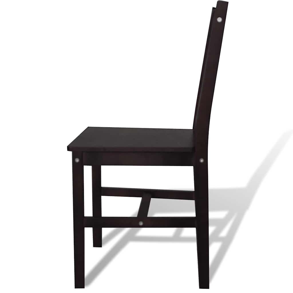 Vidaxl eetkamerstoelen 4 st grenenhout donkerbruin