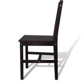 Vidaxl eetkamerstoelen 4 st grenenhout donkerbruin