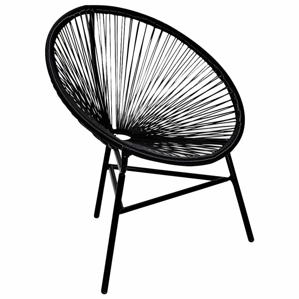 Vidaxl tuinmaanstoel poly rattan zwart