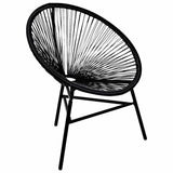 Vidaxl tuinmaanstoel poly rattan zwart