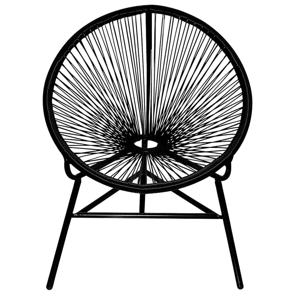 Vidaxl tuinmaanstoel poly rattan zwart