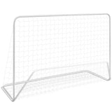 VIDAXL -Fußballtor mit Netto 182x61x122 cm Stahlweiß