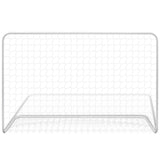 Vidaxl voetbaldoel met net 182x61x122 cm staal wit