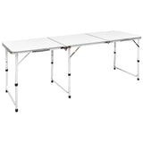Vidaxl campingtafel inklapbaar en verstelbaar in hoogte 180x60 cm