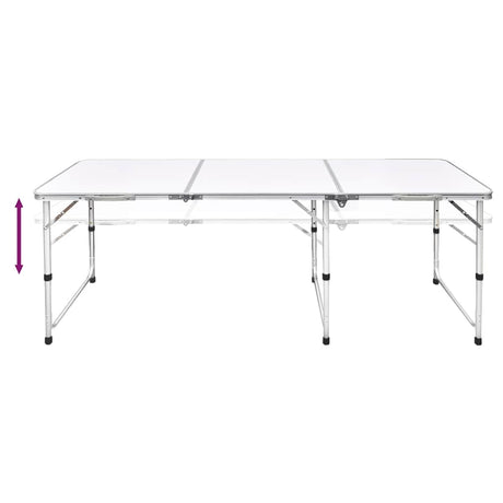 Vidaxl campingtafel inklapbaar en verstelbaar in hoogte aluminium 180 x 60 cm