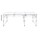 Vidaxl campingtafel inklapbaar en verstelbaar in hoogte 180x60 cm