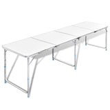 Vidaxl Camping Table Plegable y ajustable 240x60 cm de aluminio