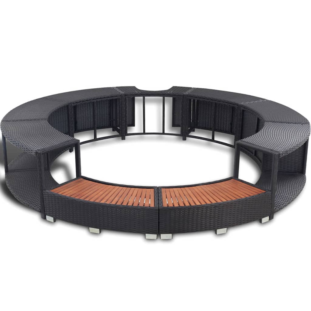 Vidaxl HotTub-Ombouw Poly Rattan Black