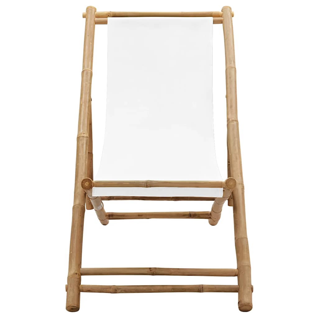 Vidaxl terrasstoel bamboe en canvas