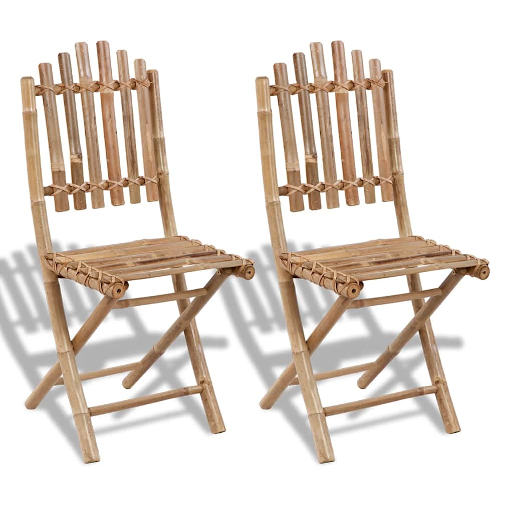 Vidaxl tuinstoelen 2 st inklapbaar bamboe