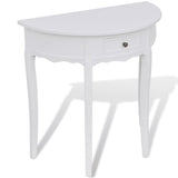 Vidaxl wandtafel met lade halfrond wit