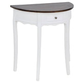 Vidaxl wandtafel met lade halfrond bruin