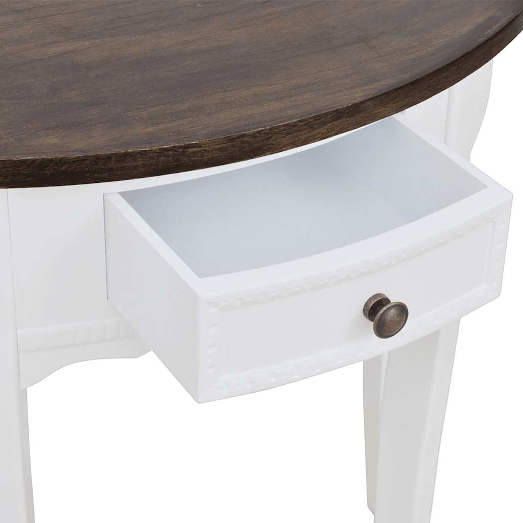 Vidaxl wandtafel met lade halfrond bruin
