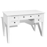 Vidaxl schrijftafel met 5 lades wit