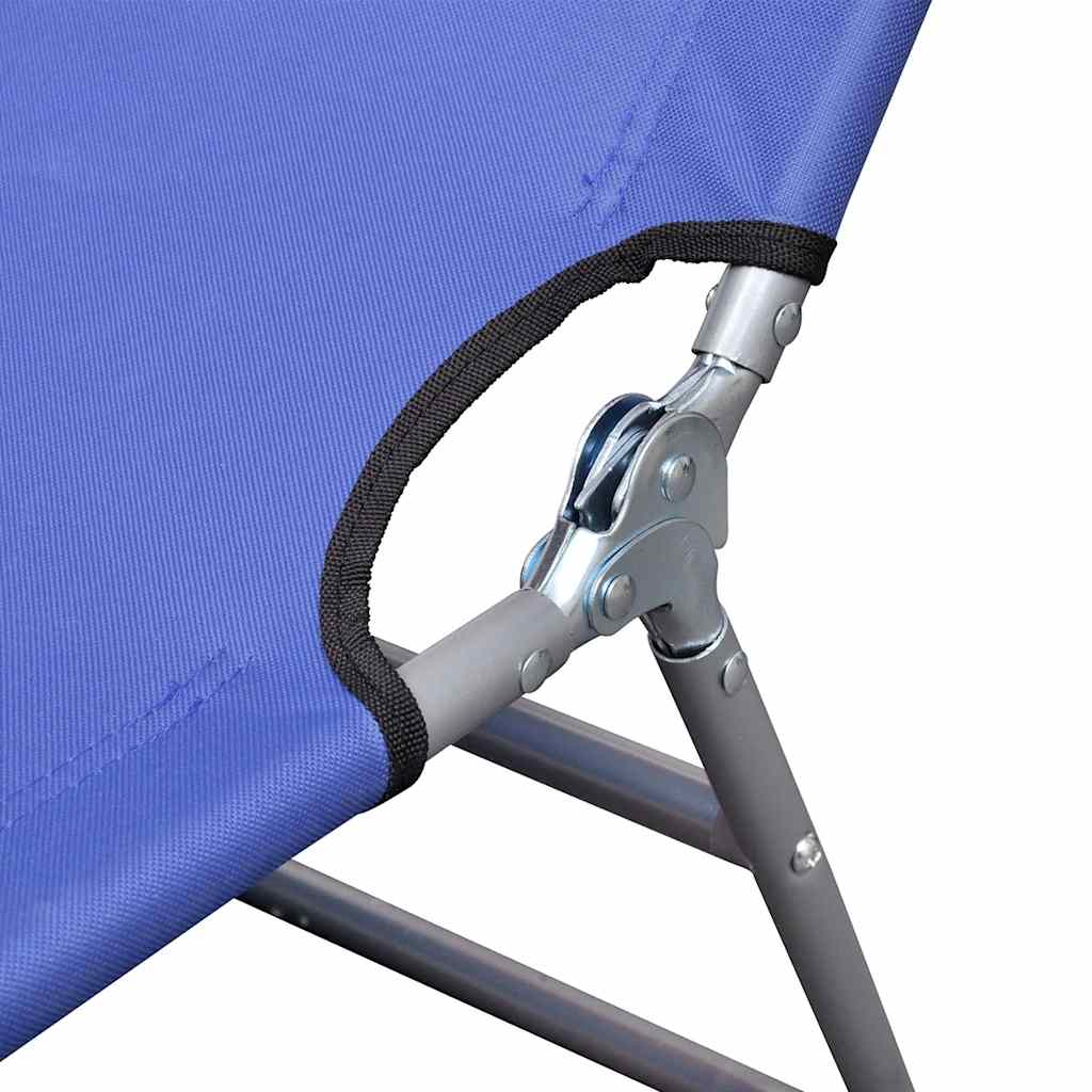 Vidaxl ligbed inklapbaar gepoedercoat staal blauw
