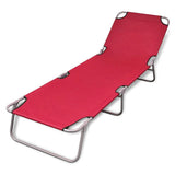 Vidaxl ligbed inklapbaar gepoedercoat staal rood