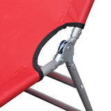 Vidaxl ligbed inklapbaar met hoofdkussen gepoedercoat staal rood