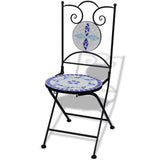 Vidaxl bistrostoelen inklapbaar 2 st keramiek blauw en wit