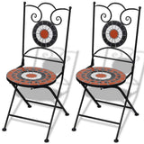 Vidaxl bistrostoelen inklapbaar 2 st keramiek terracottakleurig en wit