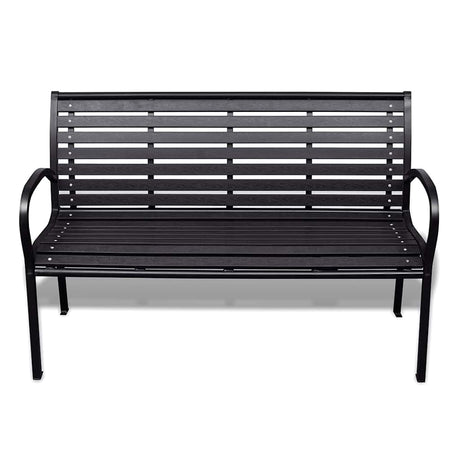 Vidaxl tuinbank 125 cm staal en hkc zwart