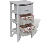 Vidaxl kast met 1 lade en 2 manden paulowniahout wit