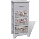Vidaxl kast met 1 lade en 3 manden paulowniahout wit