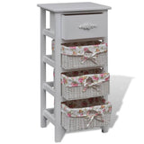 Vidaxl kast met 1 lade en 3 manden paulowniahout wit