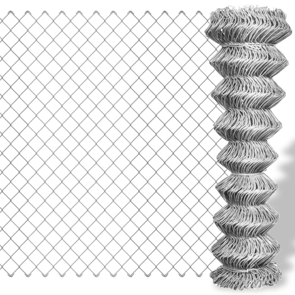 VidaXL mesh fence 15x1 m galvanized steel silver colored