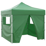 Tenda pieghevole Vidaxl con 4 pareti laterali 3x3 m verde