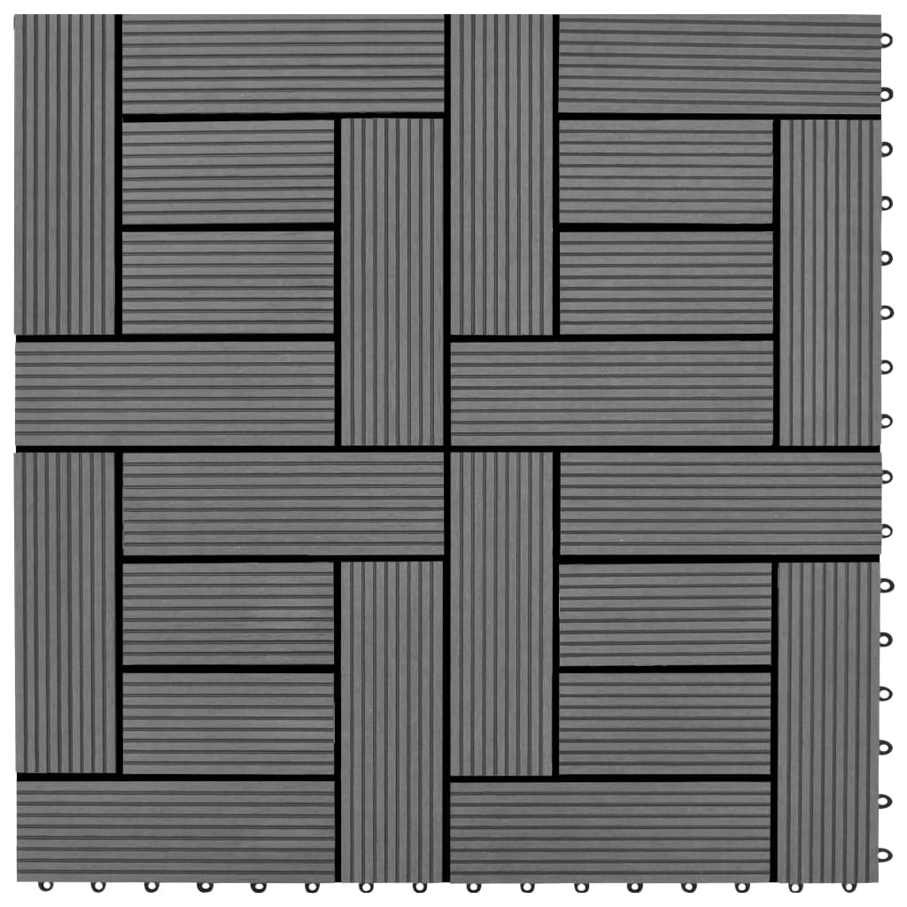 Vidaxl terasa ploščice 11 kosov 30 x 30 cm WPC 1 m2 (siva)