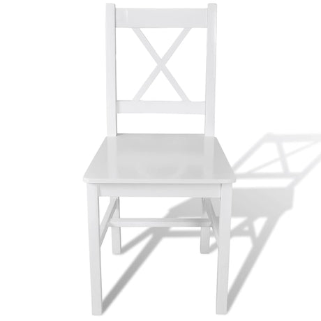 Vidaxl eetkamerstoelen 6 st grenenhout wit