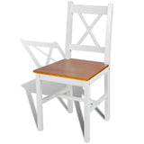 Vidaxl eetkamerstoelen 6 st grenenhout wit