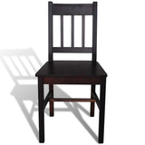 Vidaxl eetkamerstoelen 6 st grenenhout donkerbruin