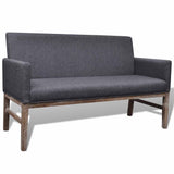 Vidaxl bank met gevoerde kussens stof rubberwood donkergrijs