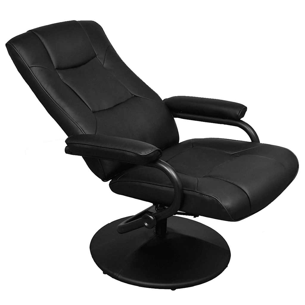 Vidaxl tv-fauteuil met voetenbankje kunstleer zwart