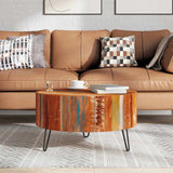 Vidaxl salontafel rond massief gerecycled hout