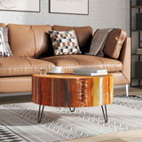 Vidaxl salontafel rond massief gerecycled hout