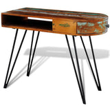 Vidaxl bureau met ijzeren poten massief gerecycled hout