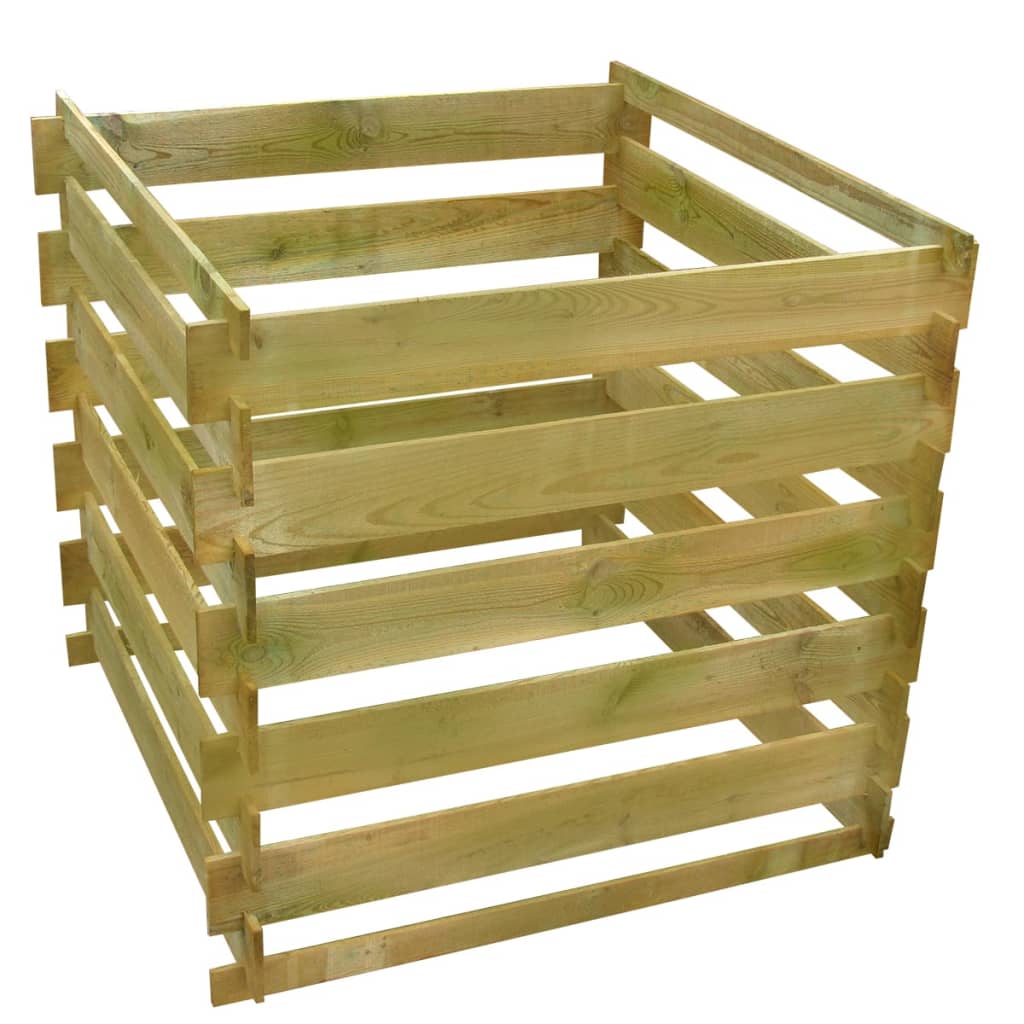 Vidaxl Compost bin gelat carré 0,54 m³ de bois