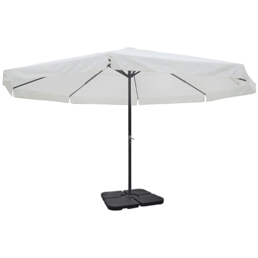 VidaXL Parasol met draagbare voet aluminium (wit)