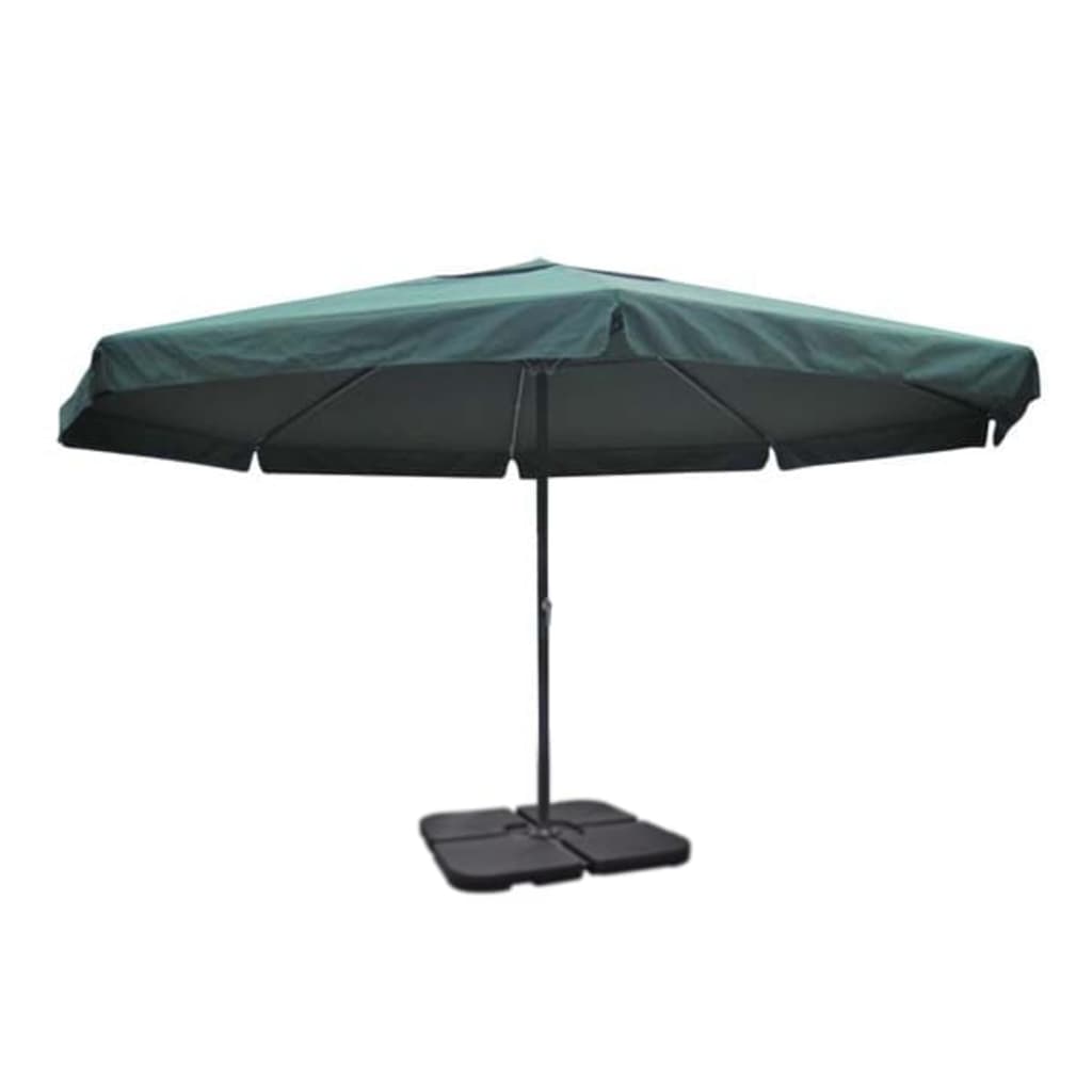 Vidaxl Parasol con aluminio base portátil (verde)