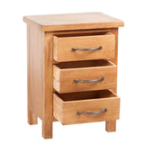 Vidaxl nachtkastje met 3 lades 40x30x54 cm massief eikenhout